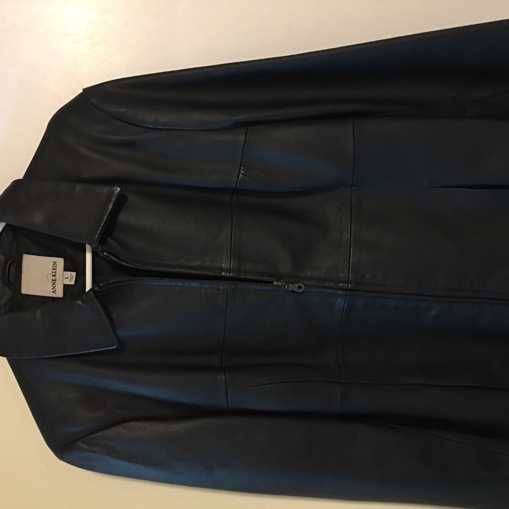 Leather Jacket by Anne Klein  Large Like New